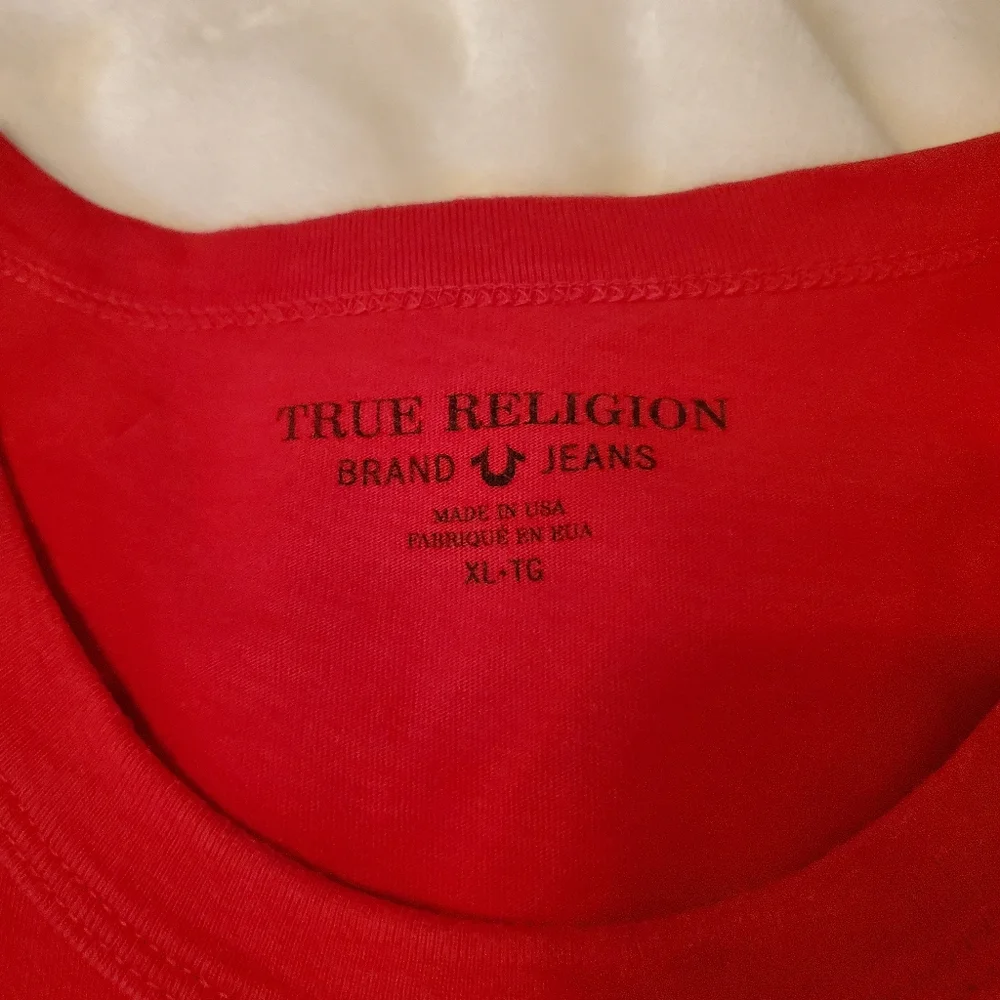 True Religion Men's T-Shirt Red Sz XL EUC